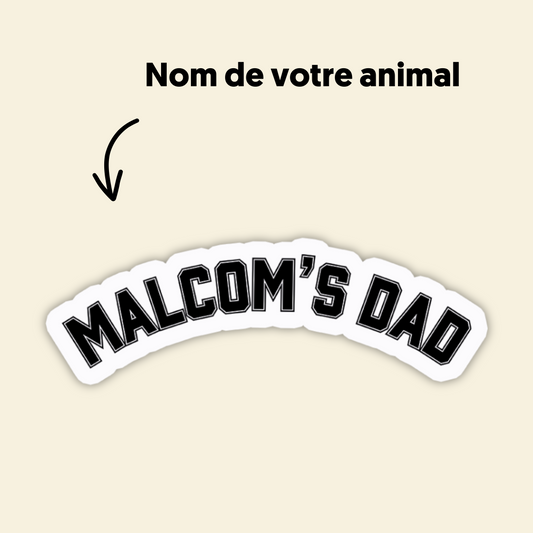 Stickers personnalisé NOM + DAD 🐶🐱🐰🐢
